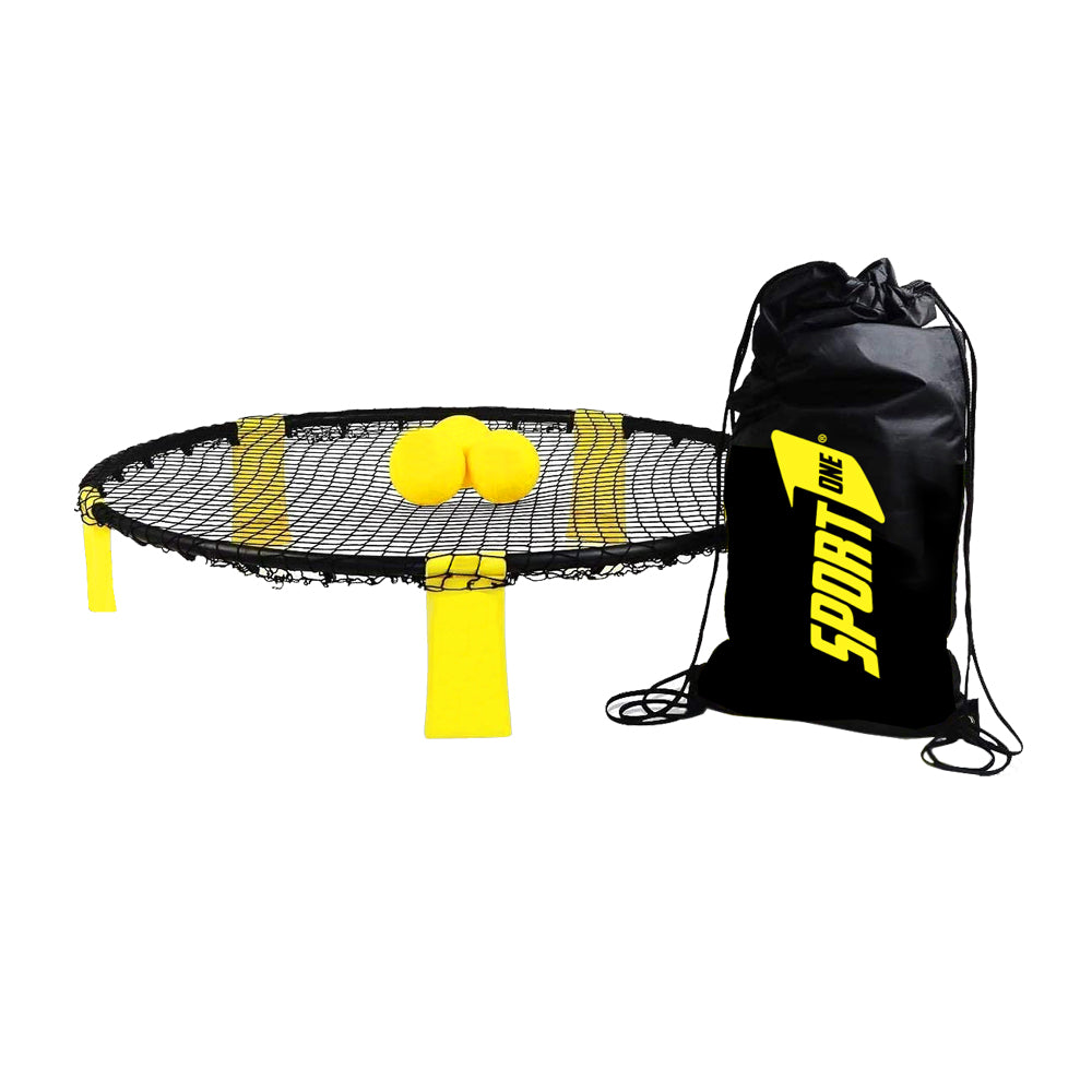 Set Bounching Ball da Esterno con Trampolino Ø90 cm Nero/Giallo...