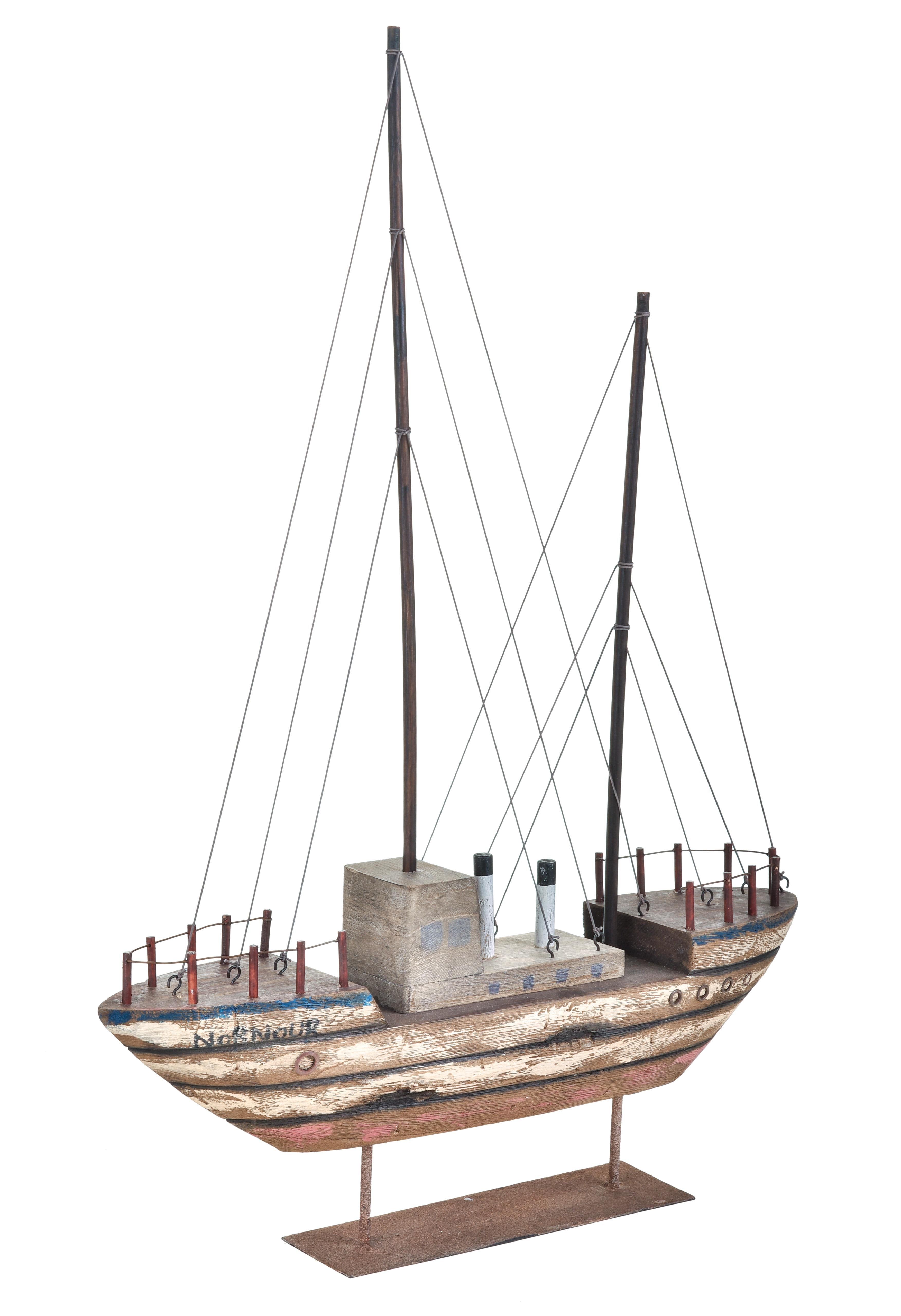 Modellino Barca Legno Anticata 50x69H cm...