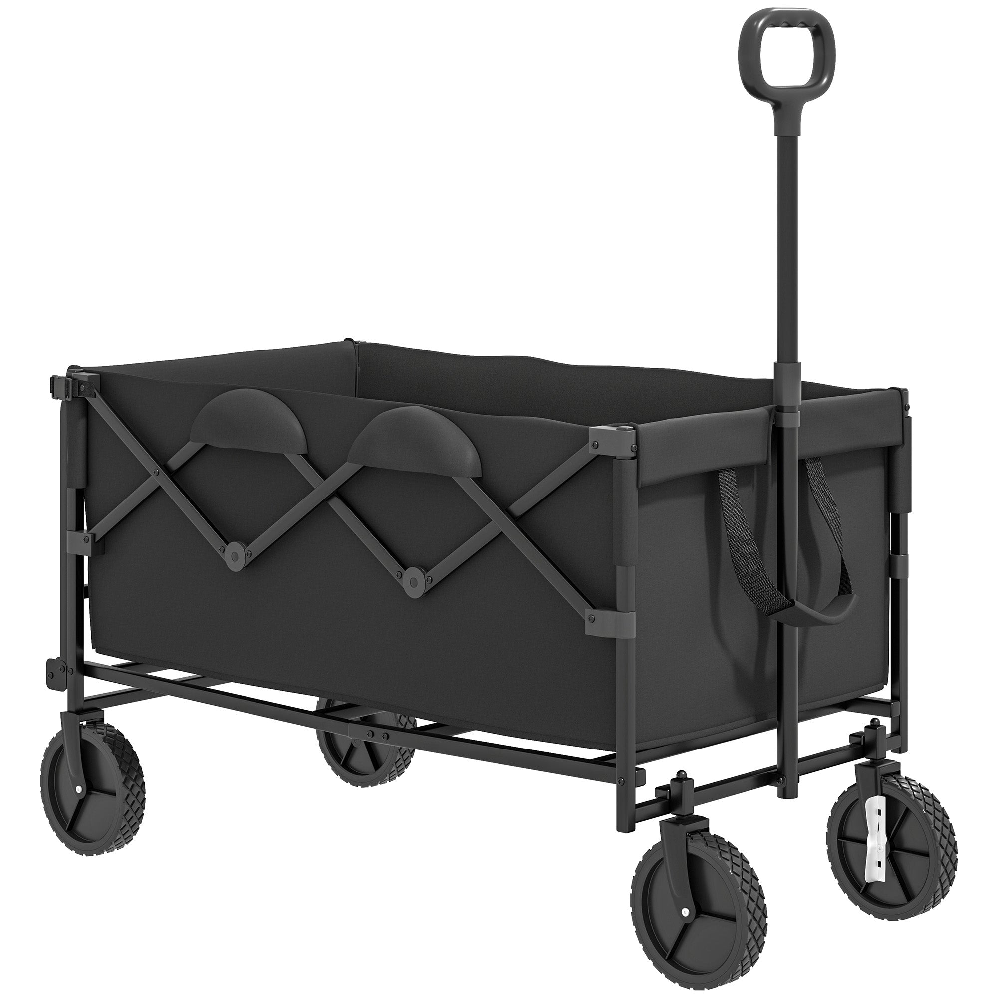 Carrello da Giardino 160L 95x55x102 cm Capacità 100 kg Pieghevole Nero