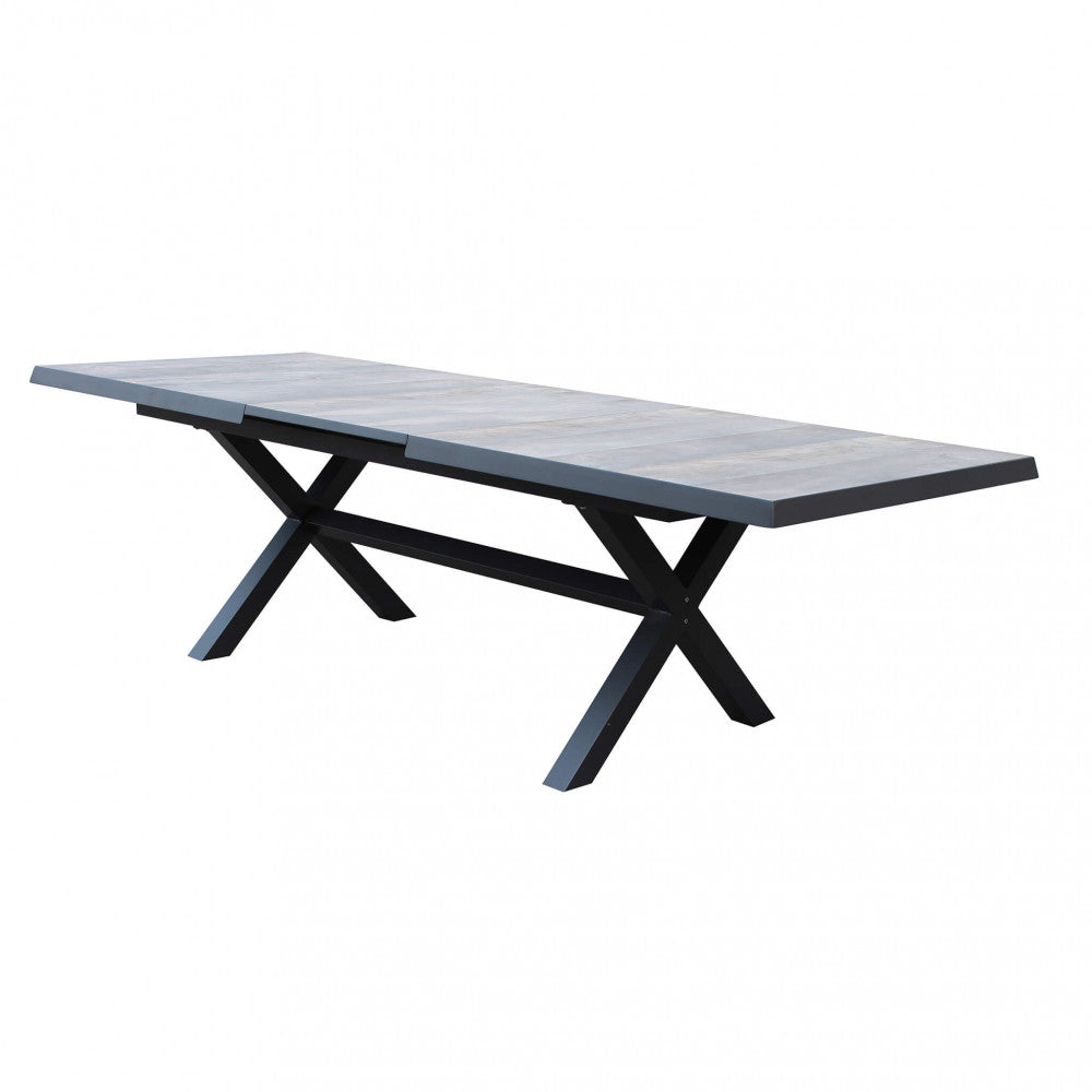 Tavolo Allungabile Djerba 200/260x100x75 h cm in Alluminio Antracite