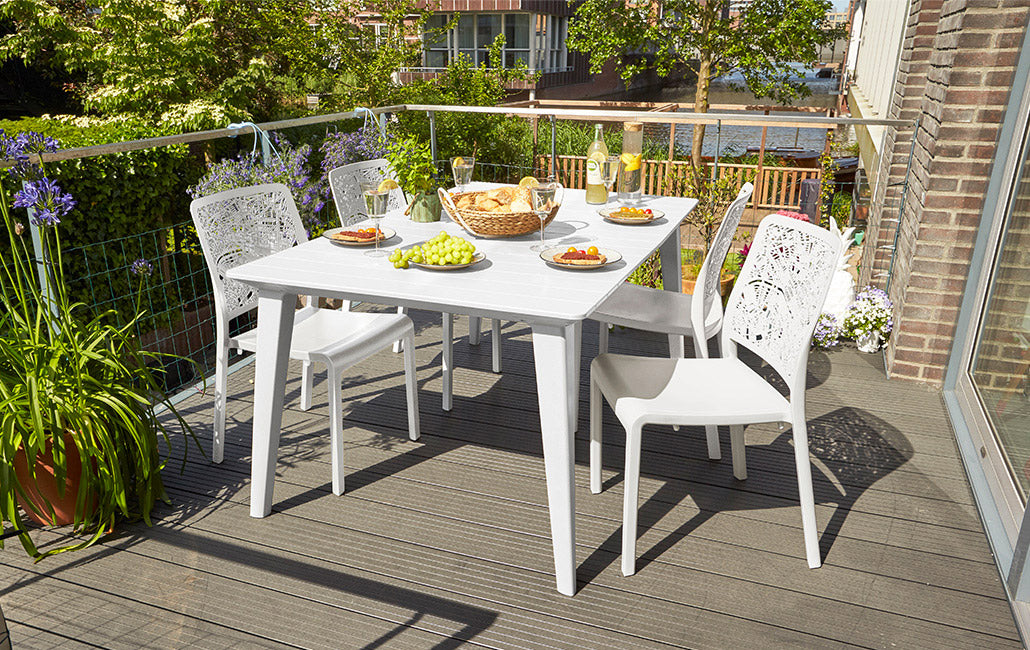 Tavolo da Giardino 157x98x74 cm in Resina Keter Lima 160 Bianco...