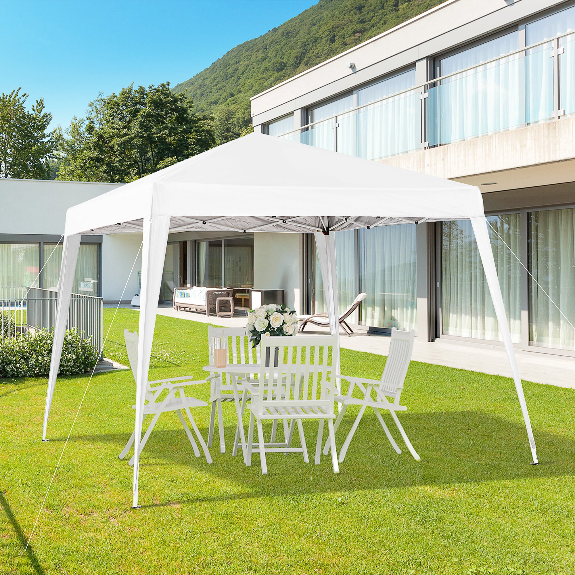 Gazebo Pop-up Impermeabile Bianco 3x3m...