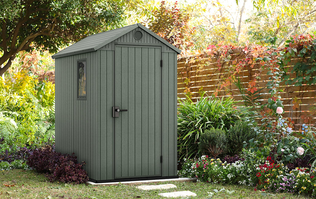 Casetta da Giardino Porta Attrezzi 125,8x184,5x205,1 cmin Evotech+ Keter Darwin 4x6 Verde...