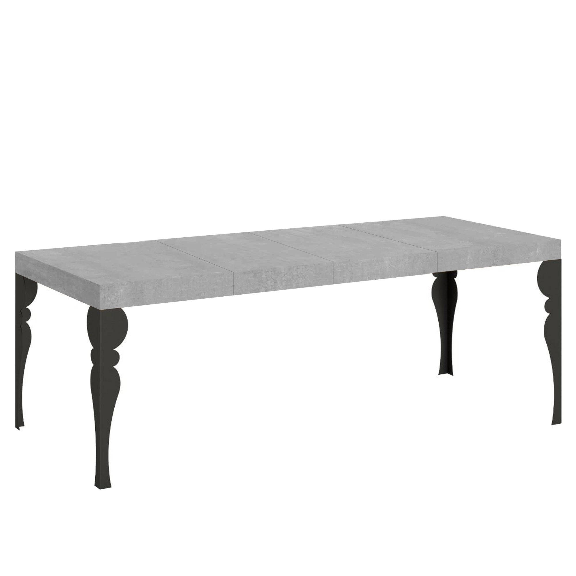 Tavolo Allungabile 160-420x90x77 cm Paxon Premium Cemento Telaio Antracite