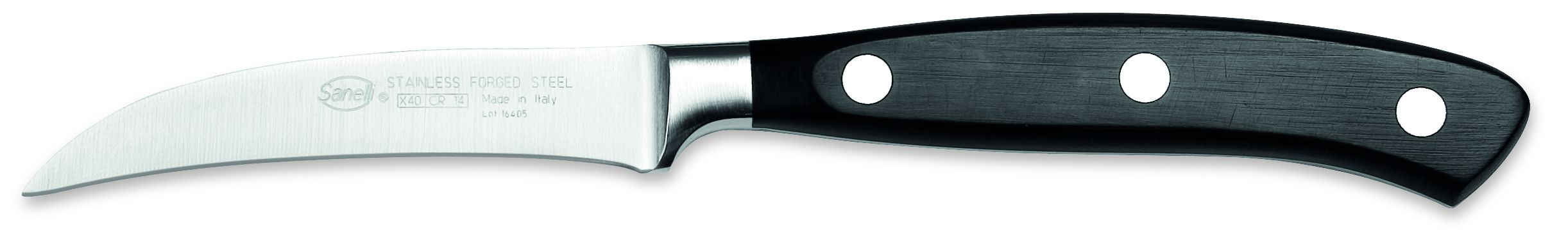 Image of Coltello per Verdura Professionale Spelucchino Curvo Lama 7 cm Forgiato Sanelli Ergoforge