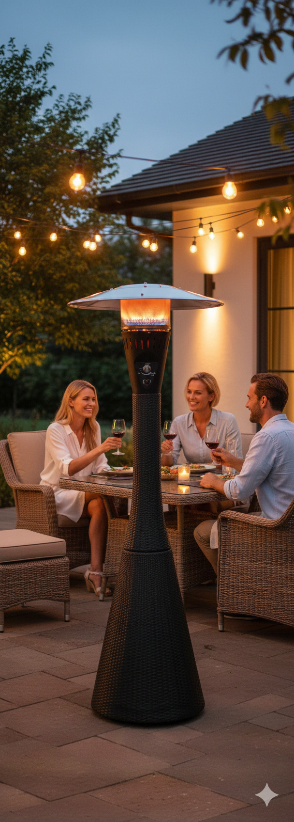 Stufa a Fungo Gas Gpl da Esterno 10kW Habitat Nero...