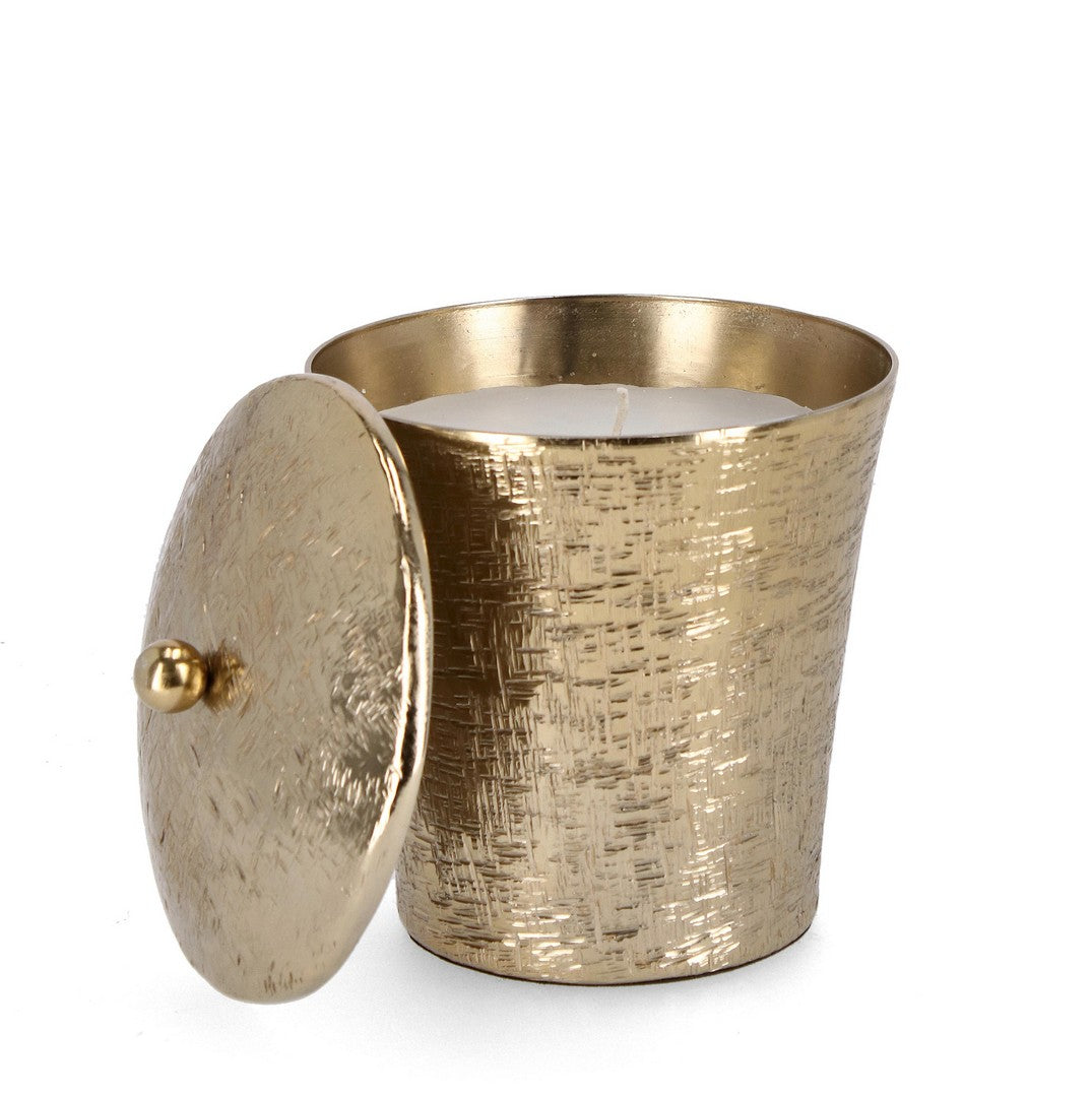 Image of Candela con Coperchio Ø15x15 cm in Metallo Lathe To Oro