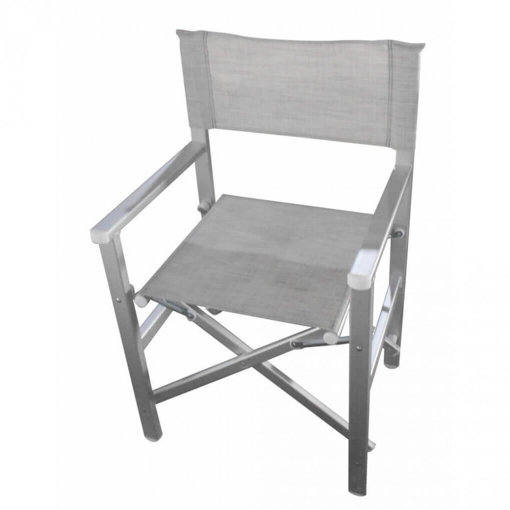 Sedia Regista da Giardino Siena 55x46x45/88 h cm in Textilene Grigio...