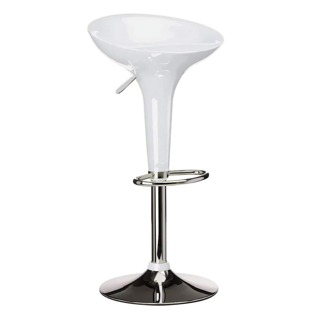 Sgabelli Da Bar Con Schienale - 2 Pezzi - Regolabili E Girevoli - Pelle Sintetica Bianca - Foto 3