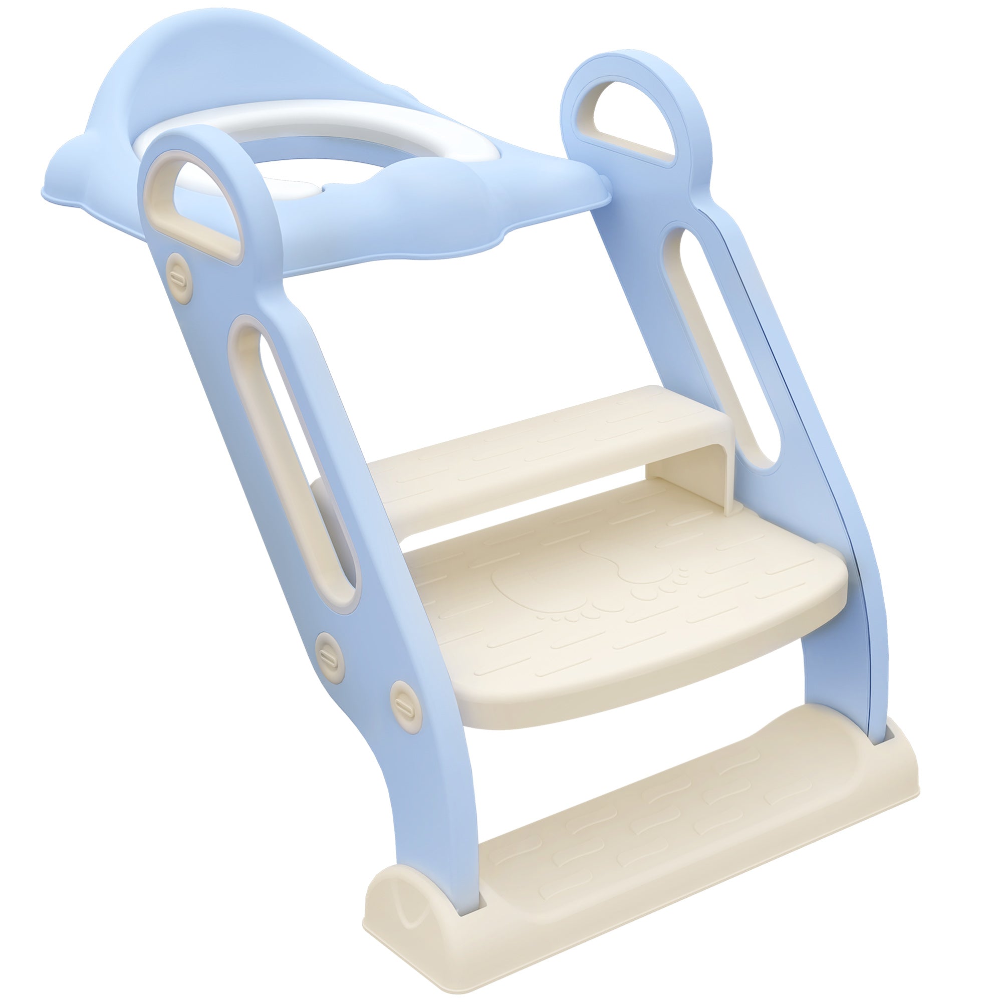 Image of Riduttore Water con Scaletta Pieghevole 67,9x42,8x51,5 cm con Maniglie e Cuscino Rimovibile Azzurro