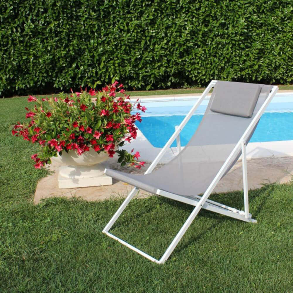 Sdraio Avana 97x52x76 h cm in Textilene Bianco...
