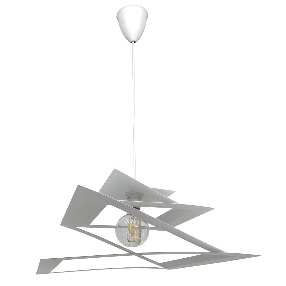Image of Sospensione 1xE27 Montatura Quadro Bianco E-Energy Fabiola