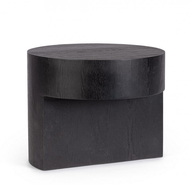 Tavolino Ø 50x40 cm Stanwood in Legno Nero