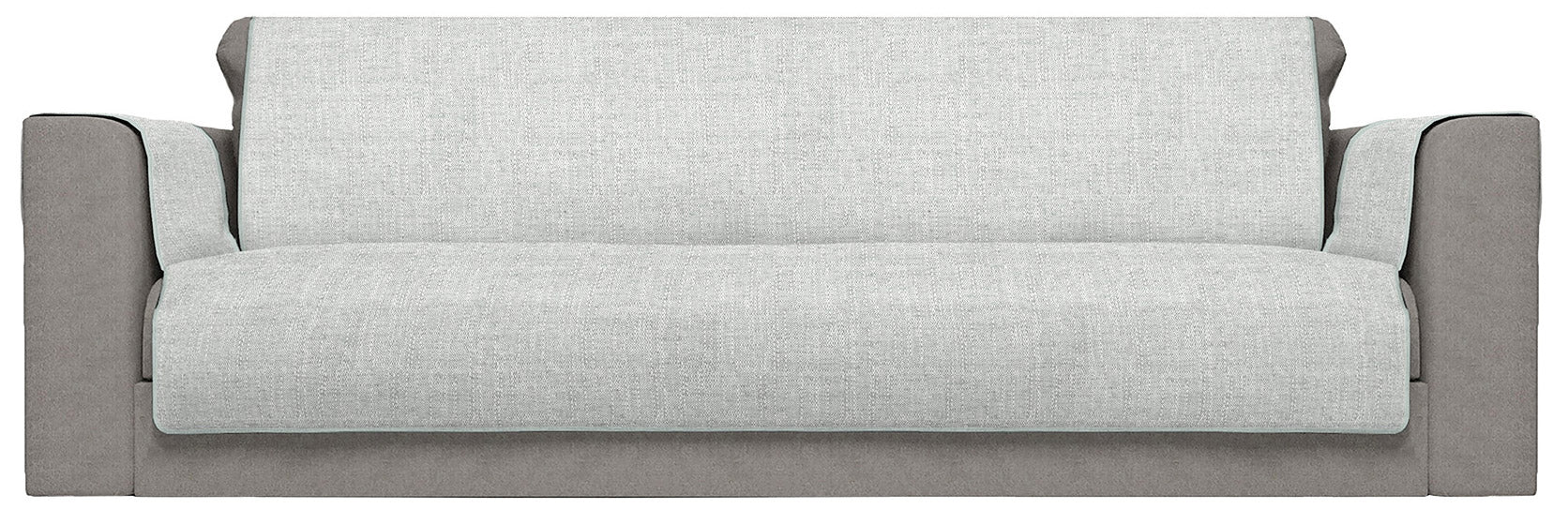 Copridivano con Copri Braccioli Seduta 230 cm in Poliestere Grigio
