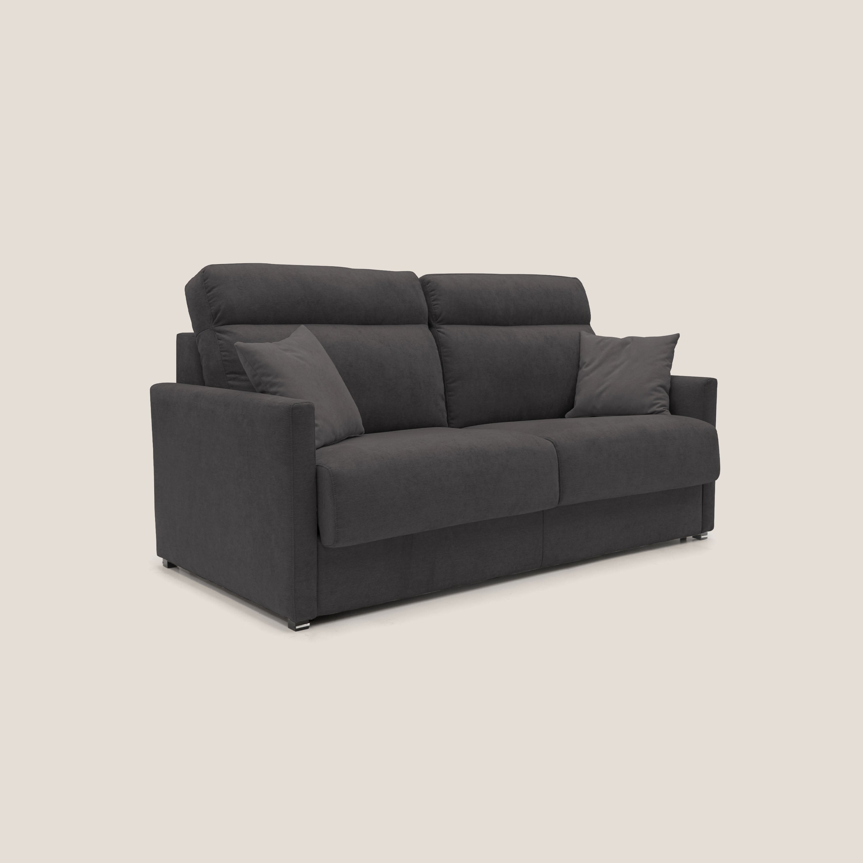 Divano Letto 3 Posti 196x102x97 cm in Tessuto Nero