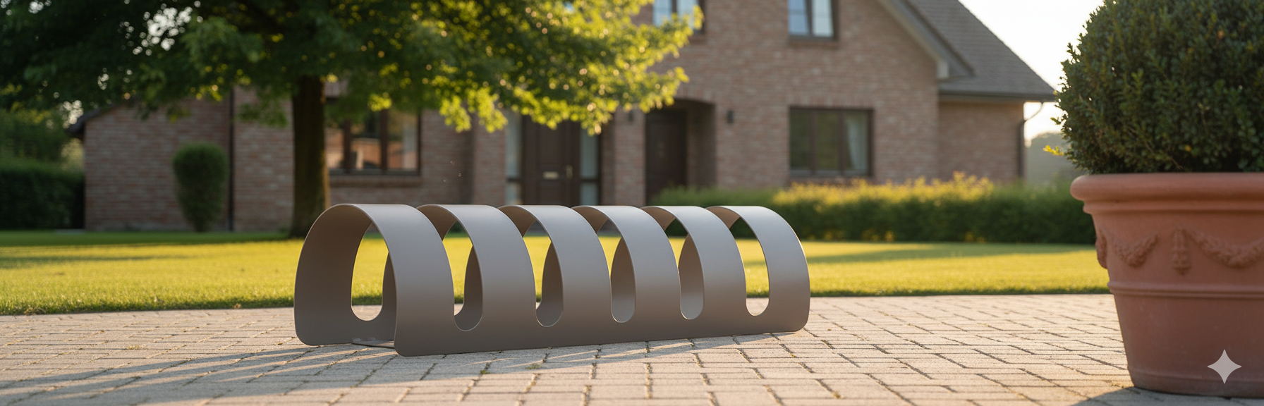 Rastelliera Portabici 5 Posti in Ferro 90x30x23 cm Belfer Bike Rack 42/PB Tortora...