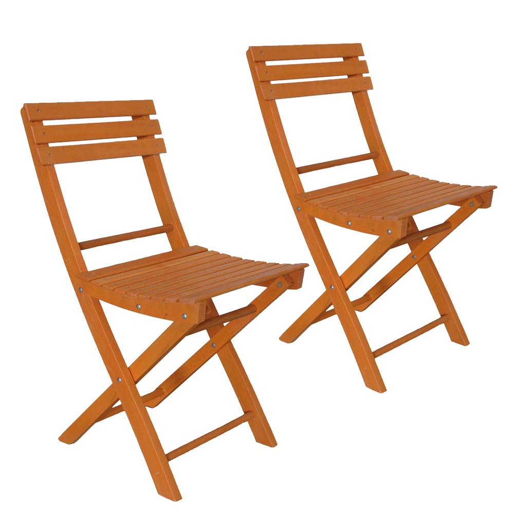 Image of Set 2 Sedie Pieghevoli in Legno Basic Naturale