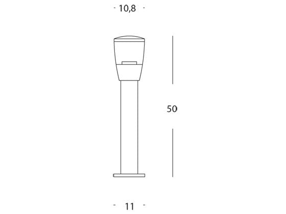 Lampada Palo Paletto per Giardino Colore Grigio per Esterno Linea Torch Livos...