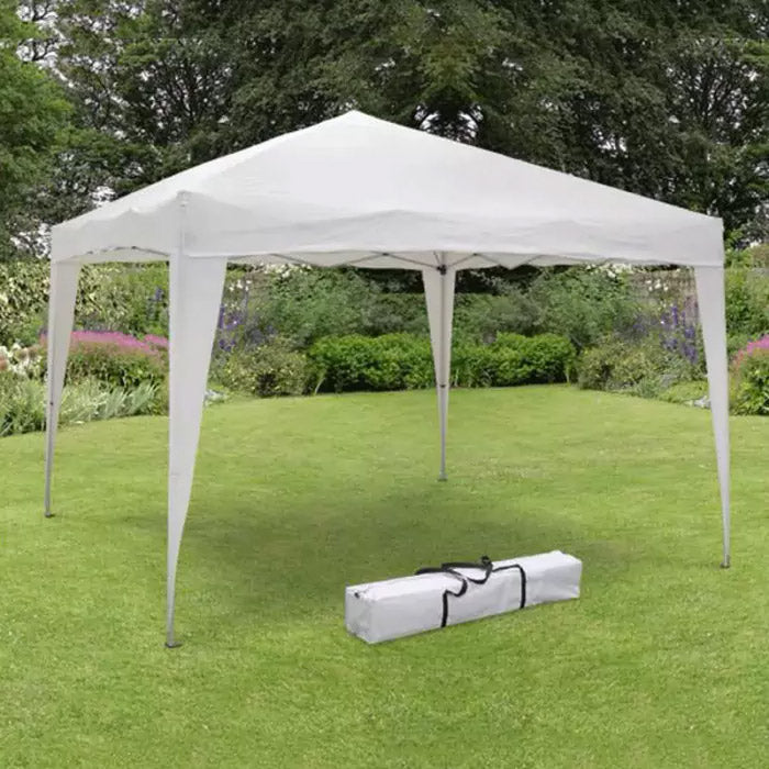 Gazebo da Giardino Pieghevole 3x3m Tessuto Poliestere Becker Bianco...