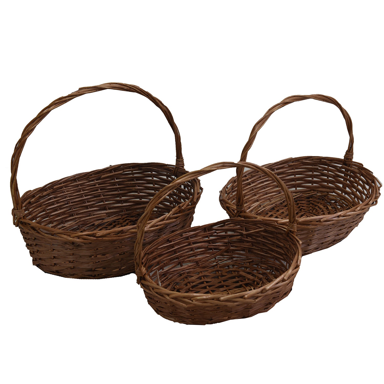 Image of Set 3 Ceste in Vimini naturale ovale