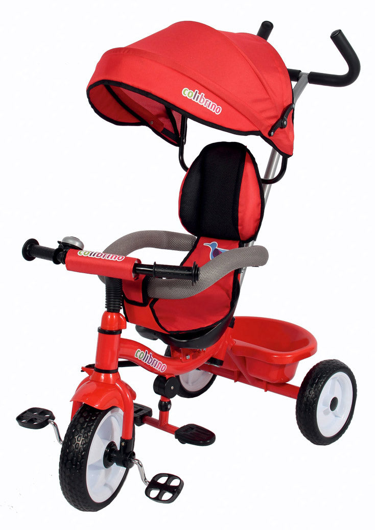 Image of Triciclo a Spinta Seggiolino Reversibile per Bambini Miller Colibrino Rosso