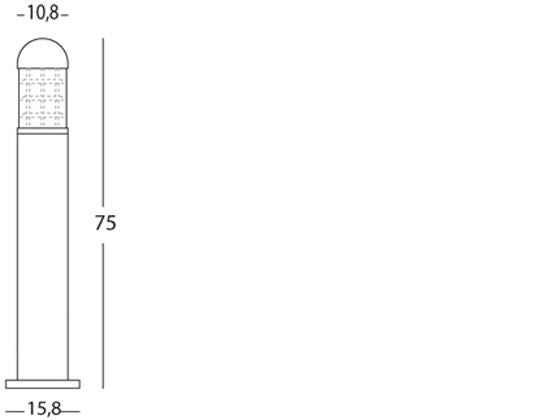 Lampada Paletto Basso per Giardino Colore Grigio per Esterno Linea Torch Livos...