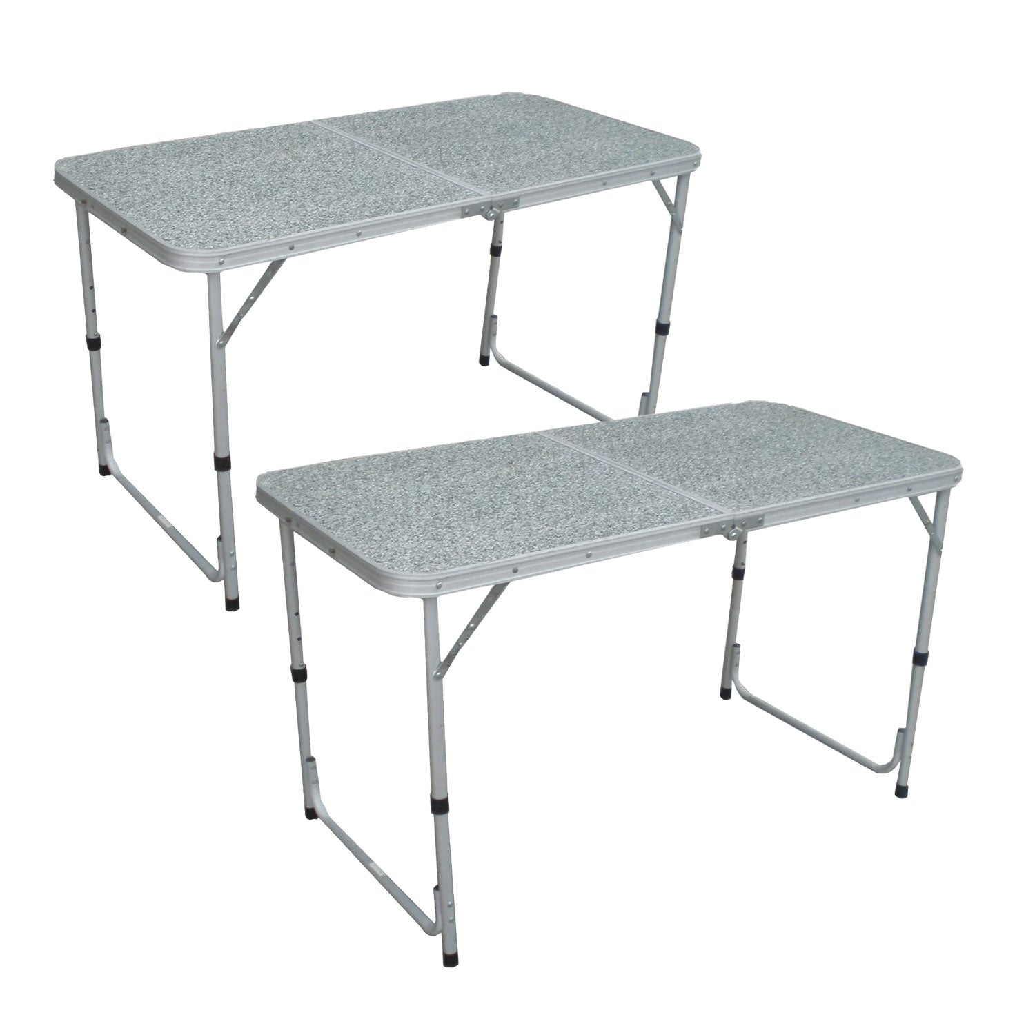 Set 2 Tavoli Rettangolari Pieghevoli da Catering 120x60x74 cm Vorghini
