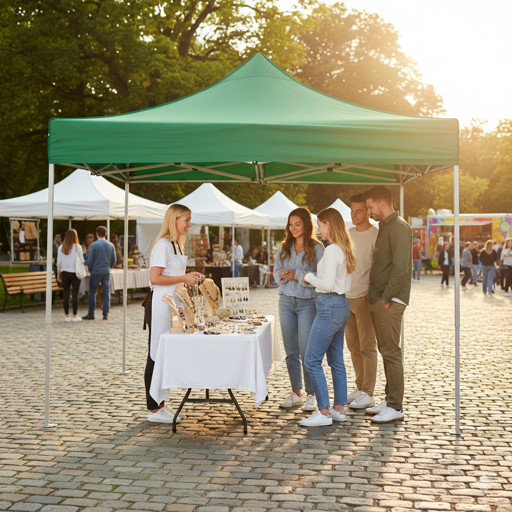 Gazebo Richiudibile Pieghevole 3x3m in Acciaio e PVC Impermeabile Verde...