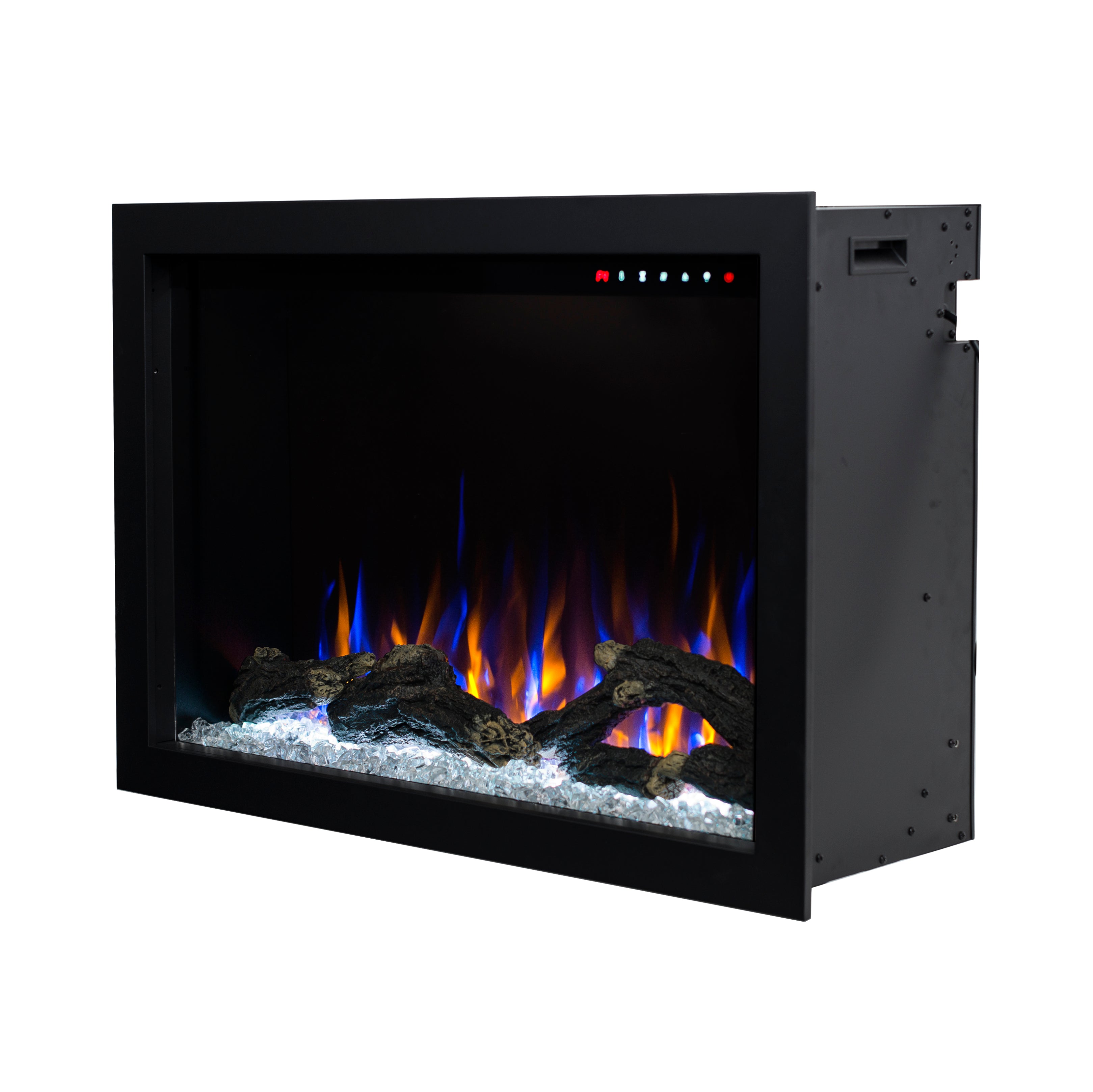 Camino Elettrico da Incasso 51x80x30,4 cm Effetto Fiamma 1500W Nepal 29 Nero...