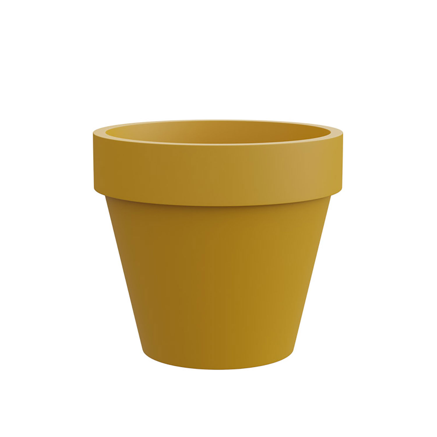 Vaso Rotondo Design Classico Indoor e Outdoor Tera Standard One Moutard Ø120 cm in Plastica Giallo Senape
