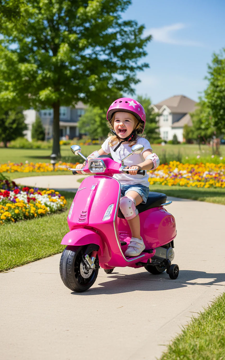 Scooter Elettrico per Bambini Licenza Ufficiale Piaggio Vespa 12V 4,5Ah Rosa...