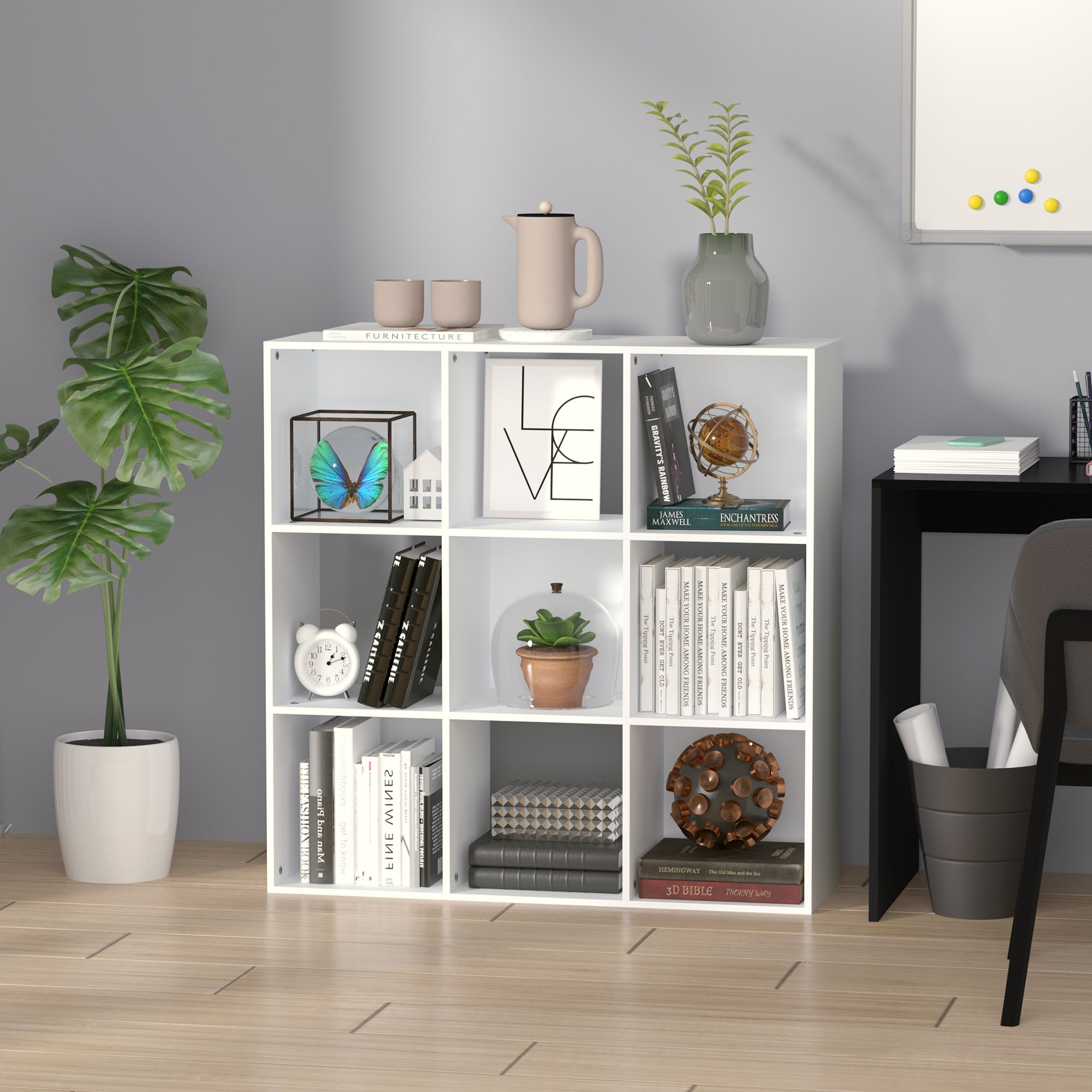 Libreria 3 Ripiani 91,5x29,5x91,5 in Legno Bianco...
