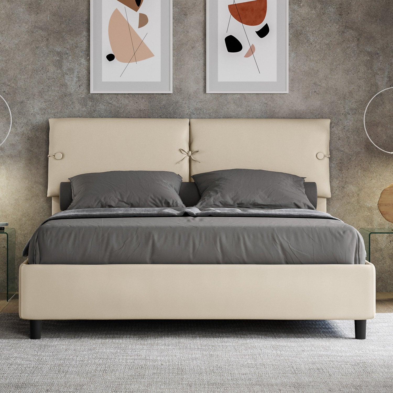 Letto Matrimoniale 160x190 cm Senza Rete Sleeper Tortora...