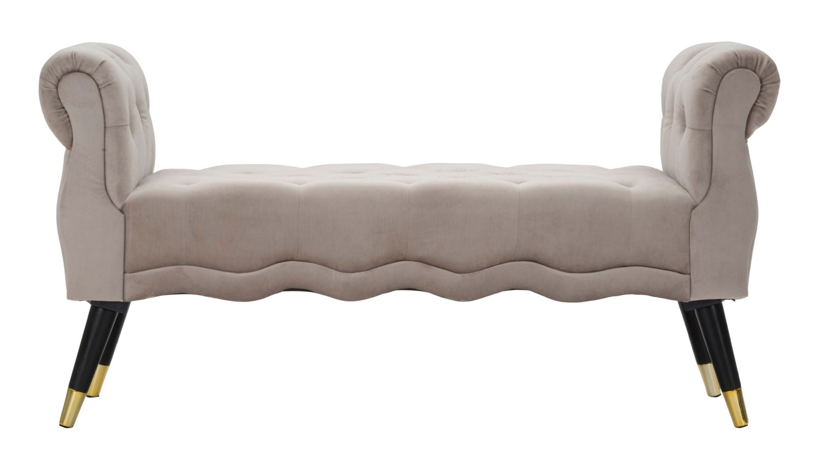 Panchetta Paris 120x40x60 cm in Legno Spugna Metallo e Poliestere Grigio Nero e Oro...