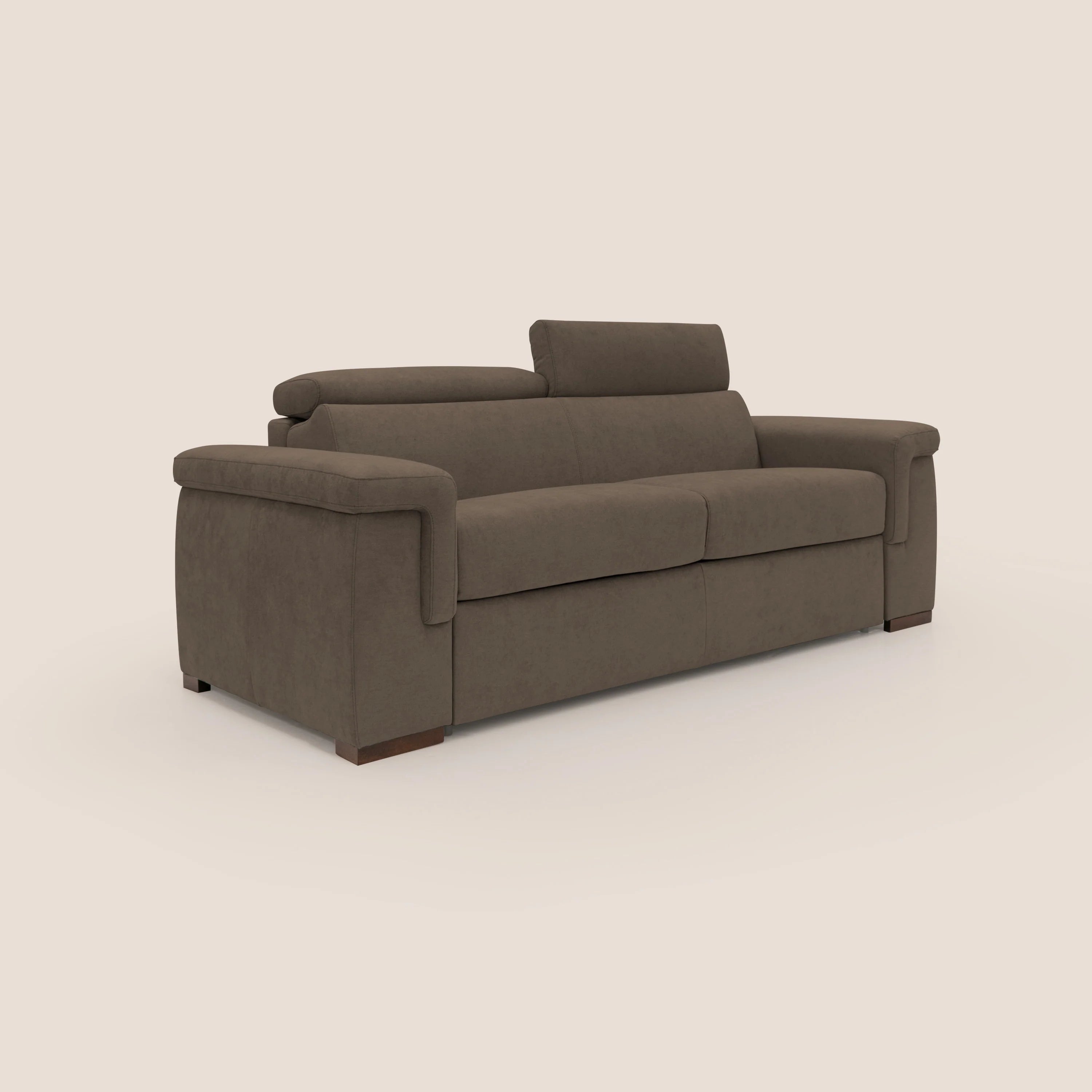 Divano Letto 3 Posti 240x100x95 cm in Tessuto Marrone