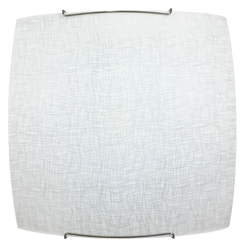 Image of Plafoniera 2xE27 Ganci Cromo Vetro Lastra Serigrafato Bianco E-Energy Rebecca