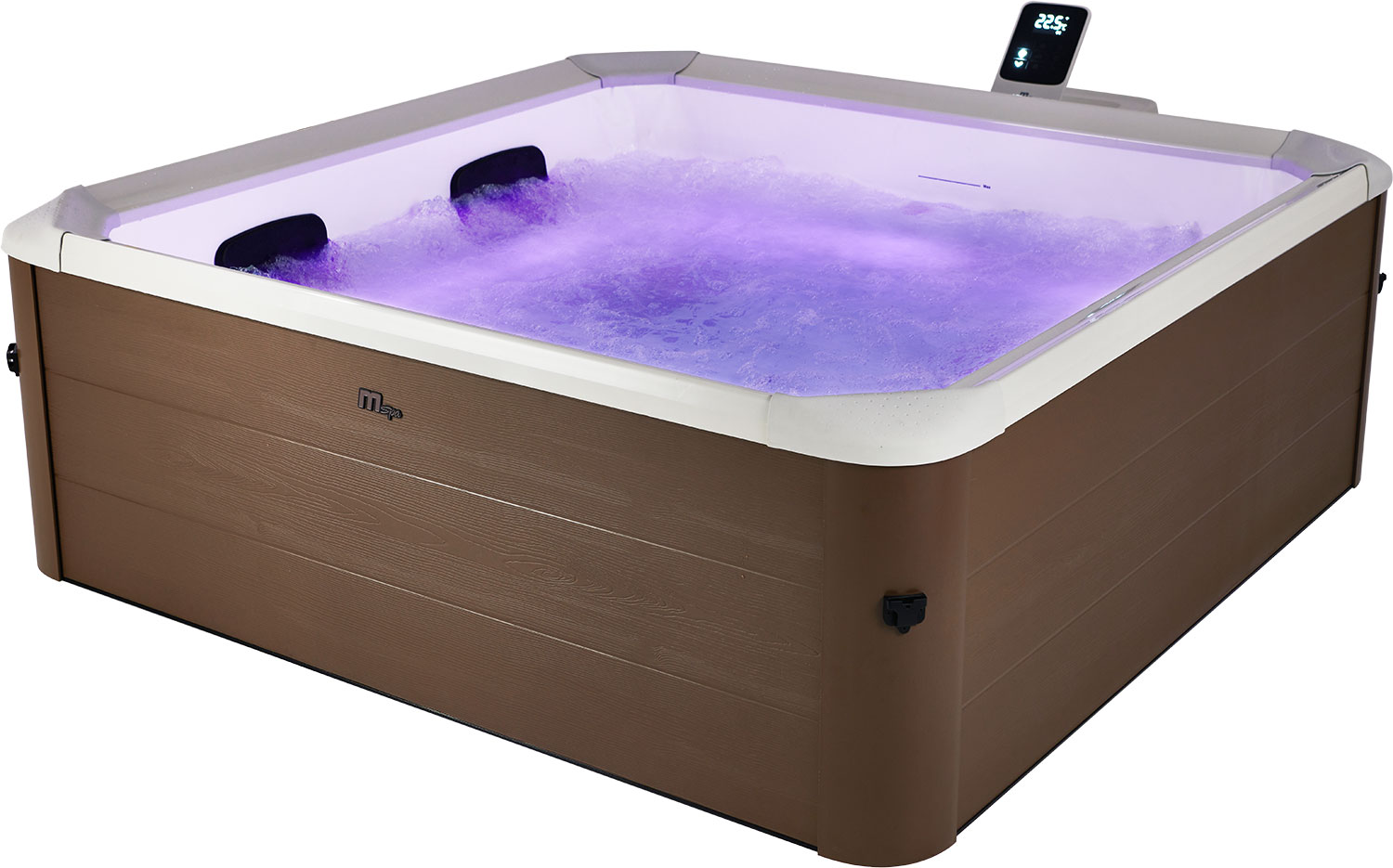 Vasca Idromassaggio Spa Oslo Amber Aero Plus Smart con Wifi per 6 Persone 180x180x65 cm in Materiale Plastico Effetto legno Ambra...