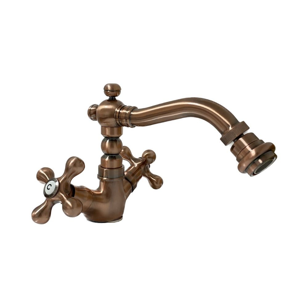 Rubinetto Miscelatore Bidet in Ottone Lecce Classic Rame Antico...