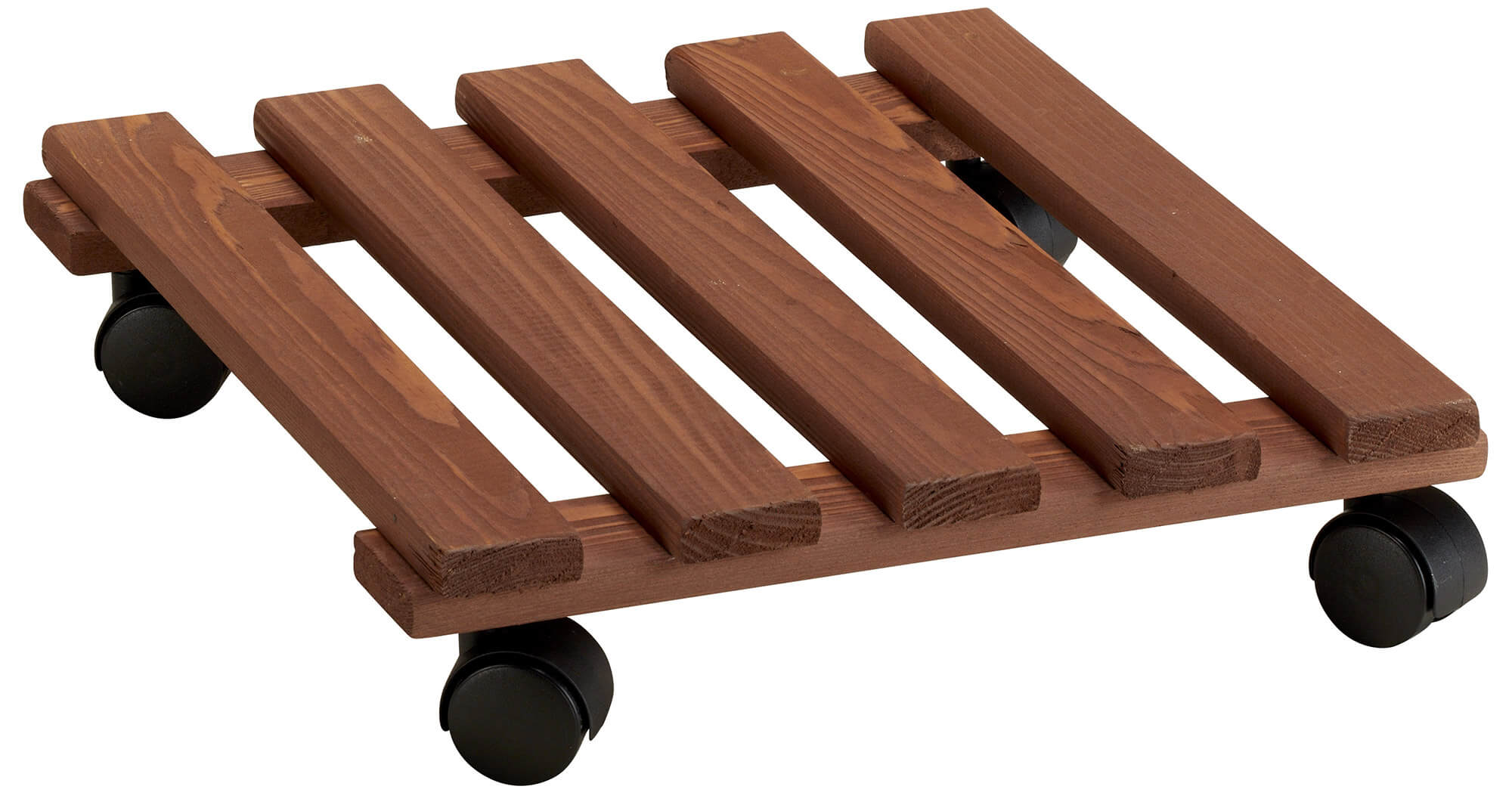 Carrellino Portatutto Vasi Fioriere 35x35 cm in Legno Castagno...