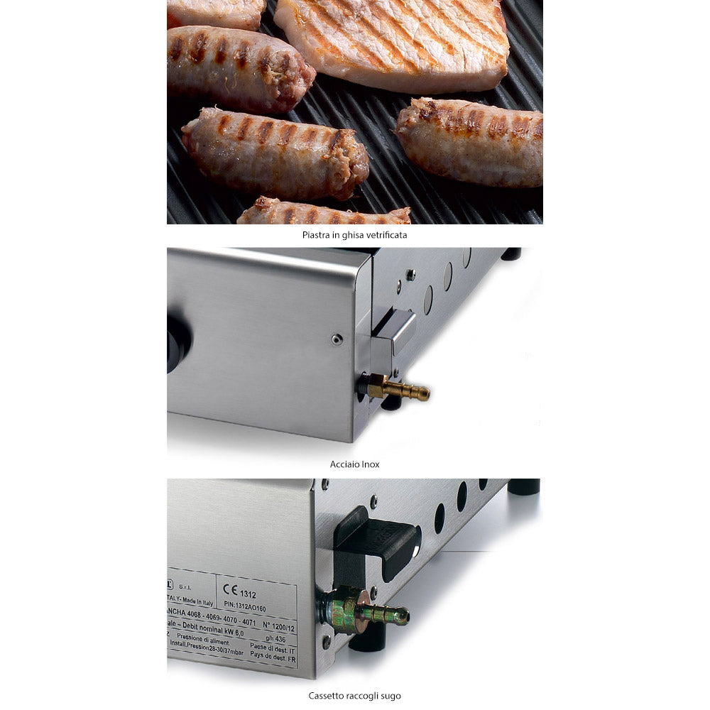 Doppia Piastra di Cottura in Ghisa a Gas GPL Ompagrill Plancha Double 4069 Cover...