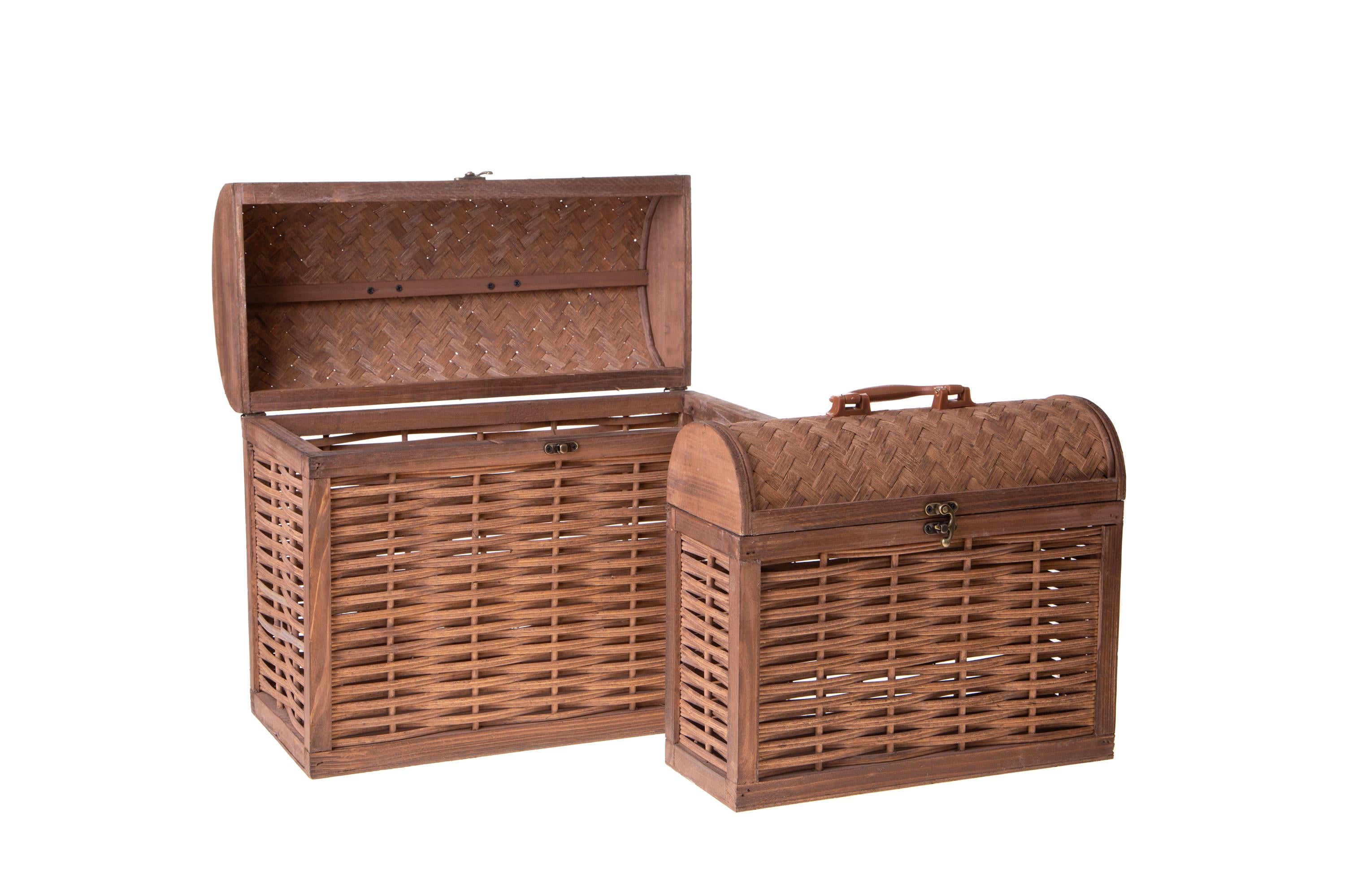 Set 2 Bauletti Rattan 39x18x33 cm...