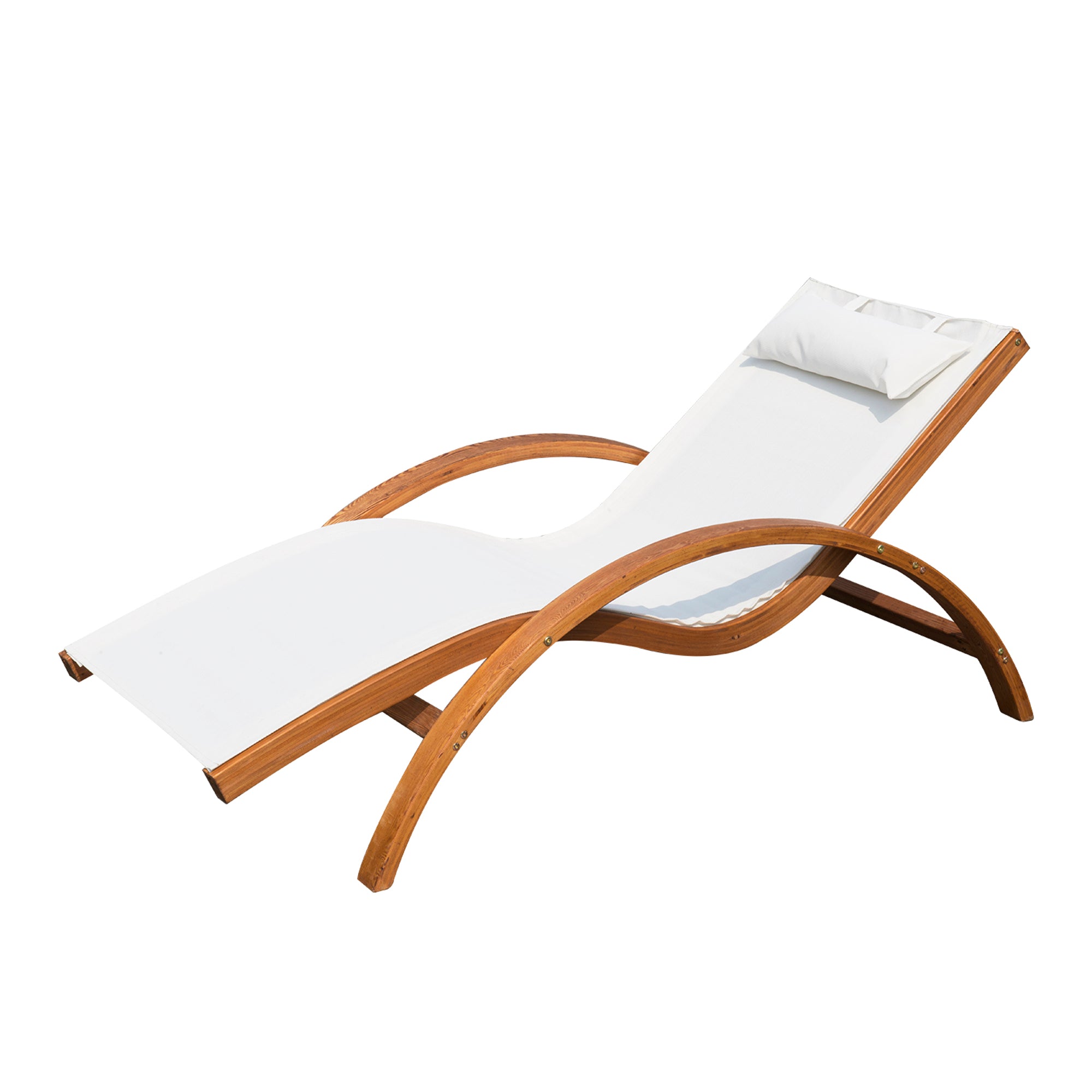 Lettino Prendisole Relax in Legno Crema