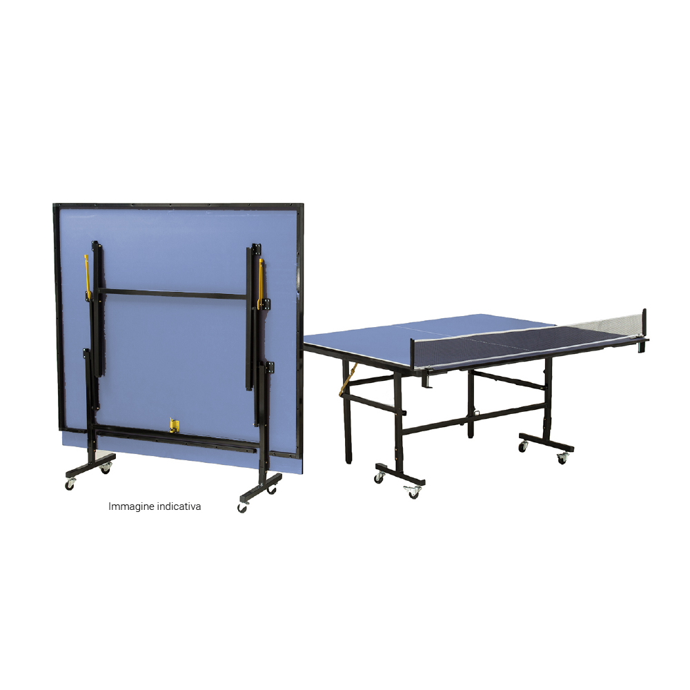 Tavolo da Ping Pong Pieghevole con Tendirete per Esterno Azzurro...