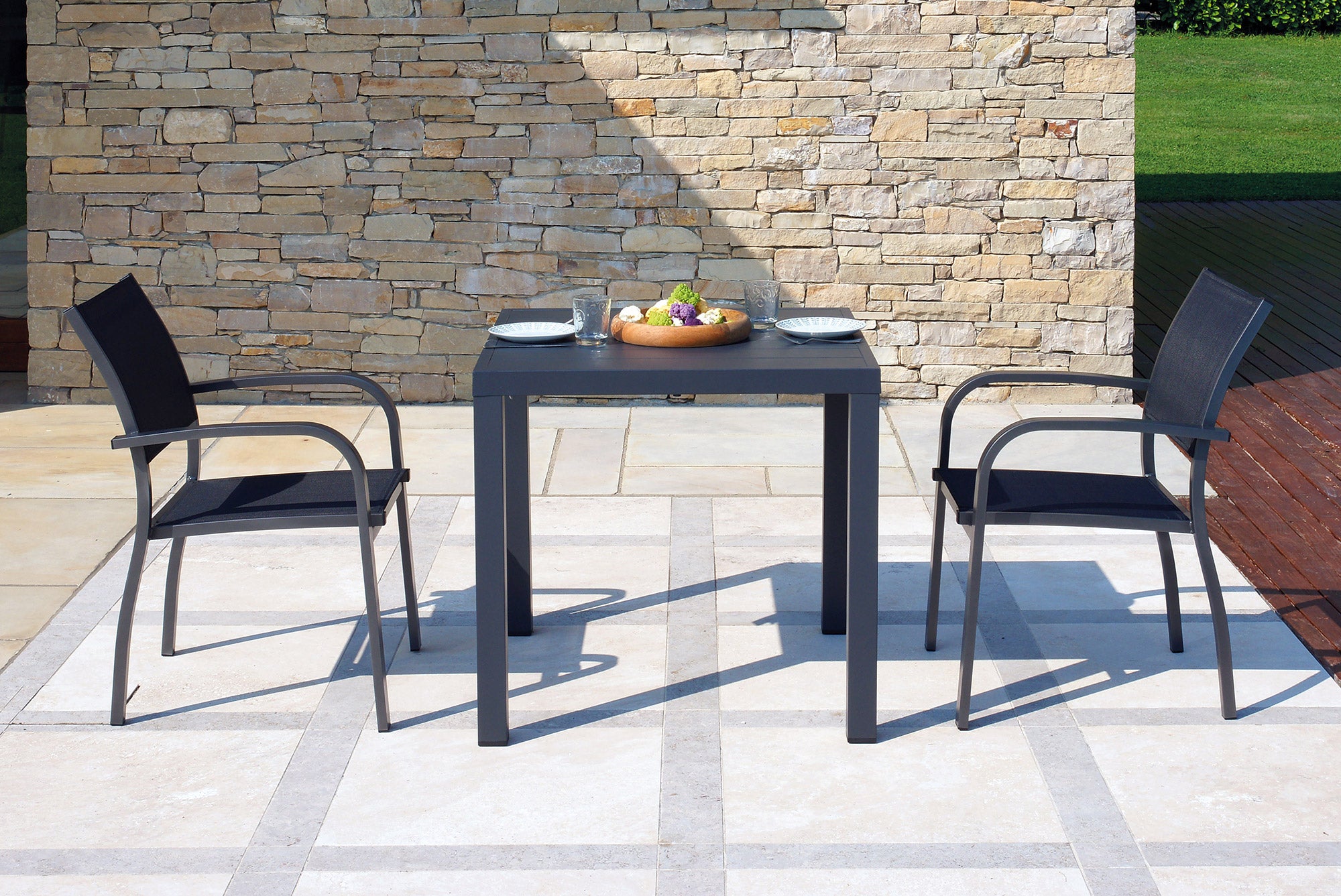 Tavolo da Giardino 80x80 cm in Alluminio San Vincenzo Grigio...