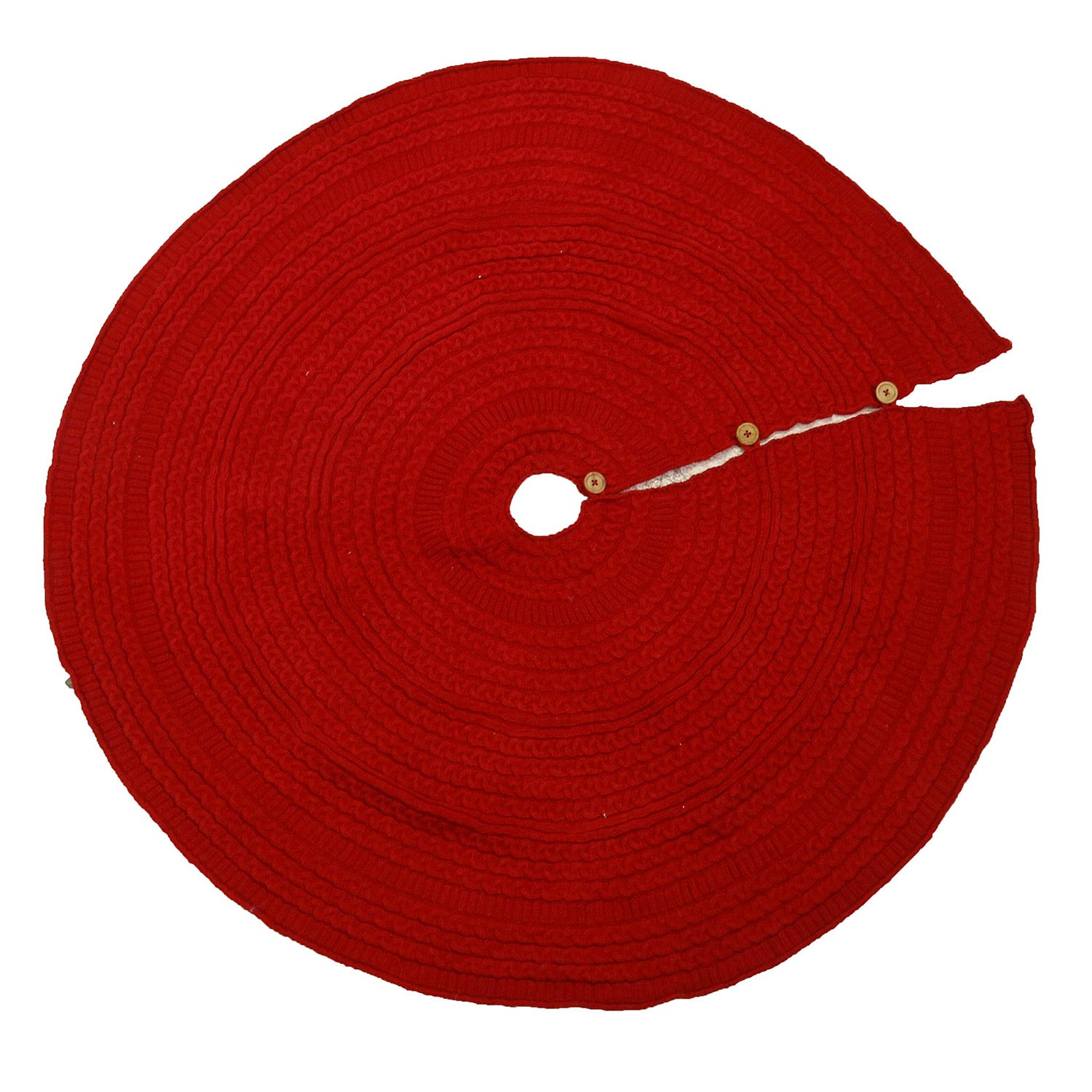 Image of Copri base Albero di Natale in Tessuto maglia rosso cm Ø112xh0,5