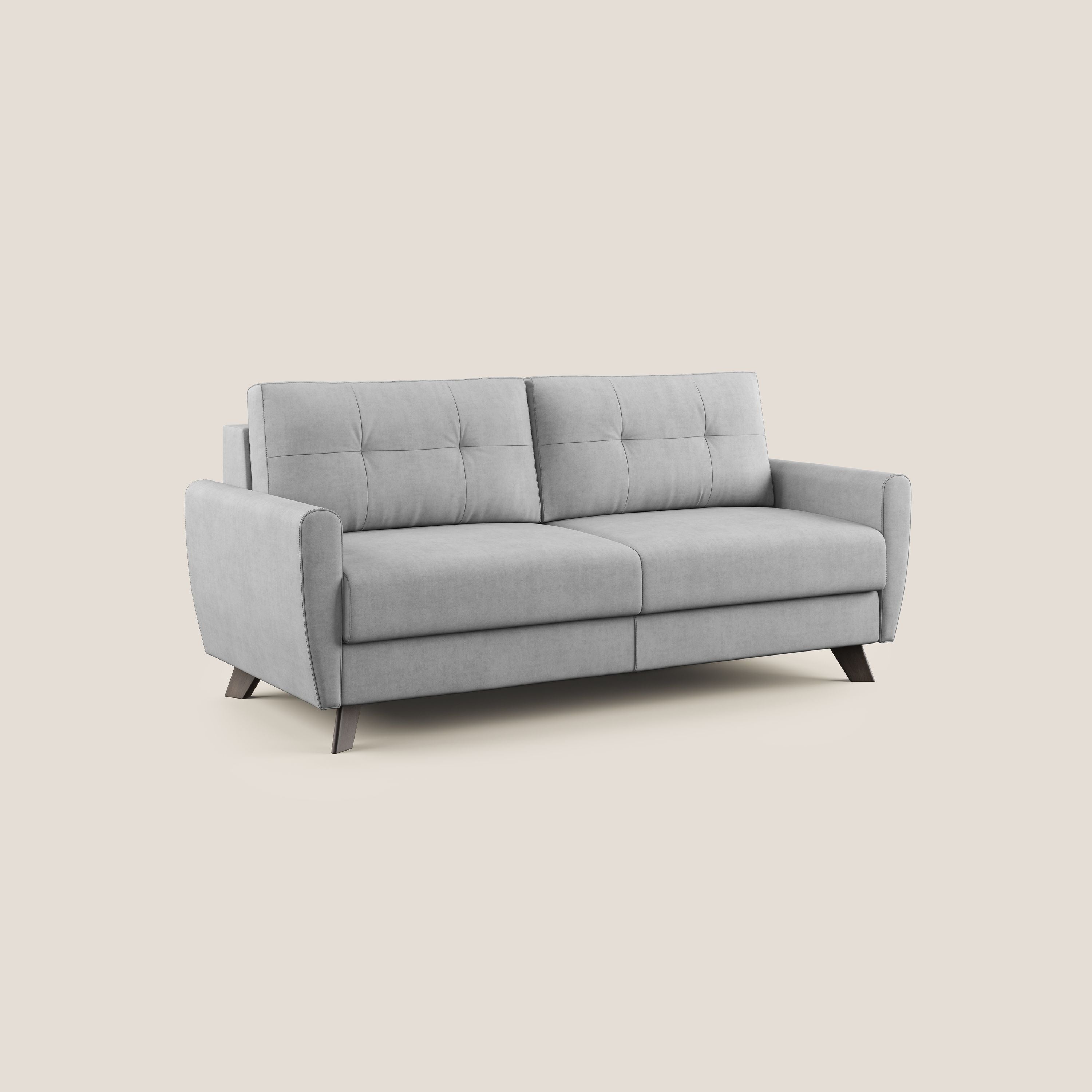 Divano Letto 3 Posti 188x97x96 cm in Tessuto Grigio Chiaro