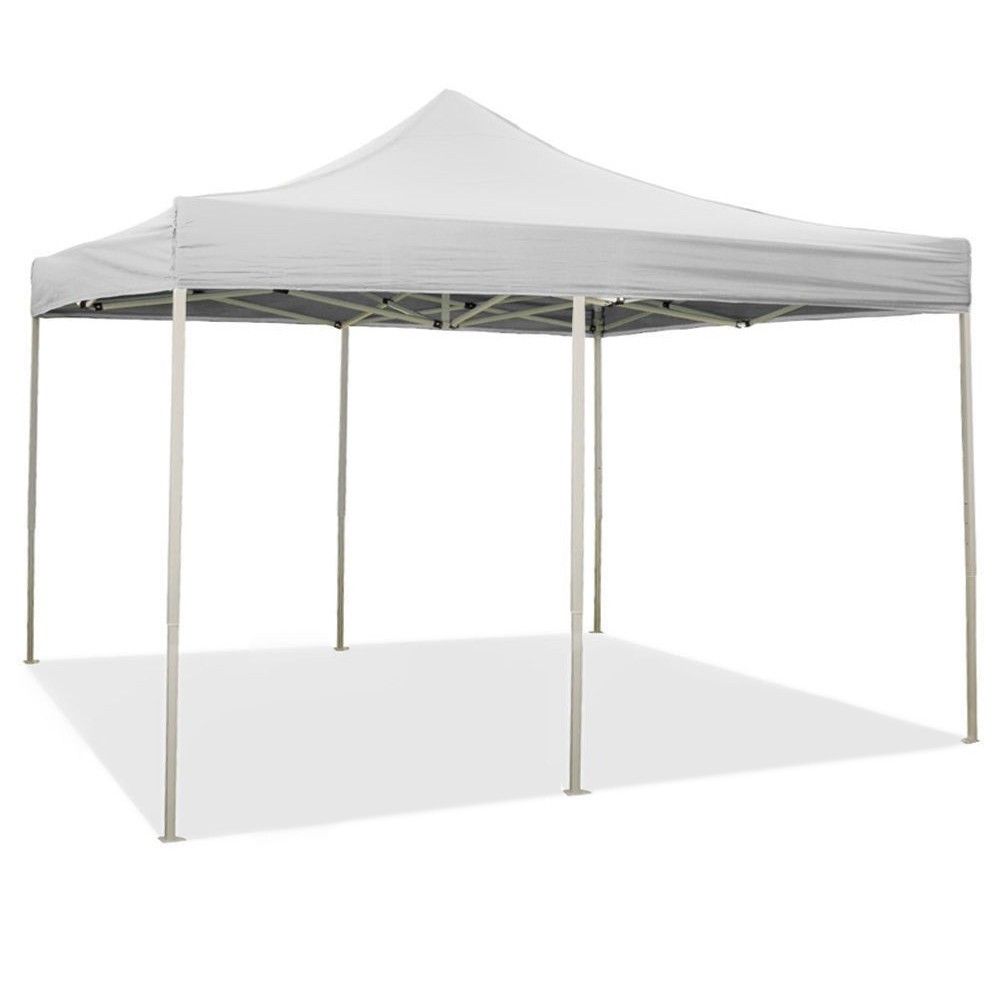 Gazebo Richiudibile Pieghevole 3x6m in Acciaio e PVC Impermeabile Bianco
