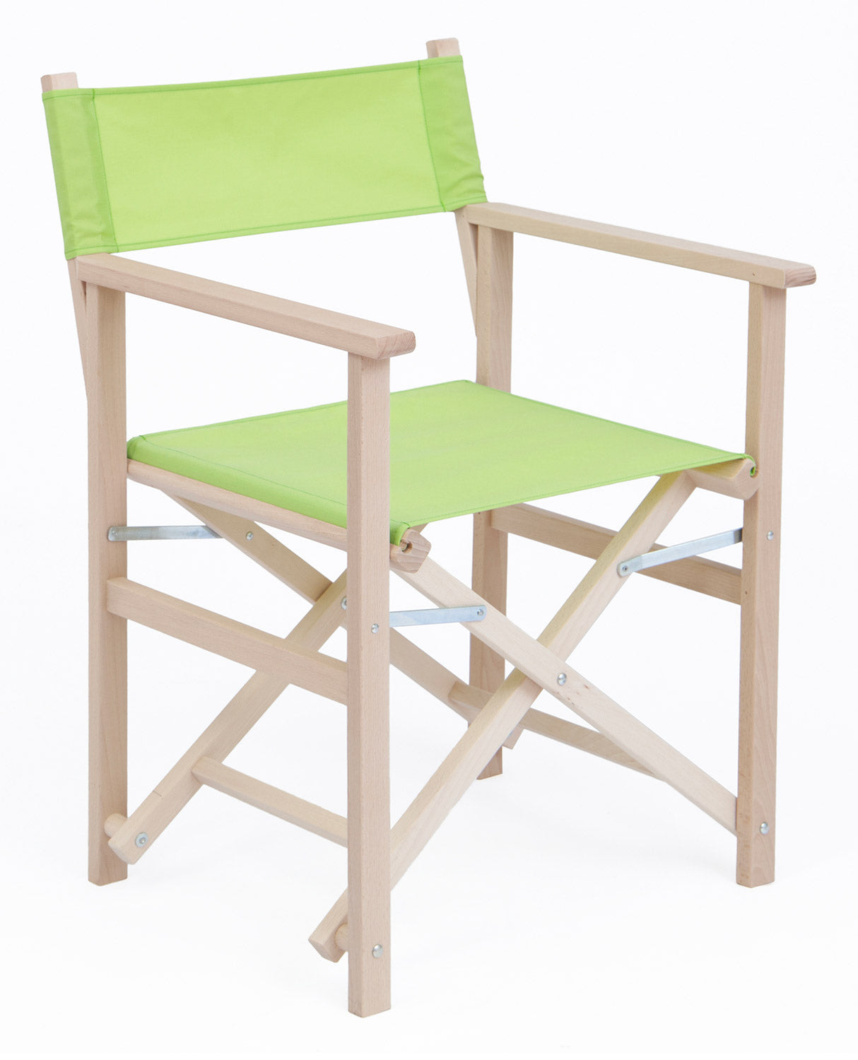 Sedia Regista Pieghevole da Giardino 55x57xh85 cm in Legno Faggio Massello Verde Acido...