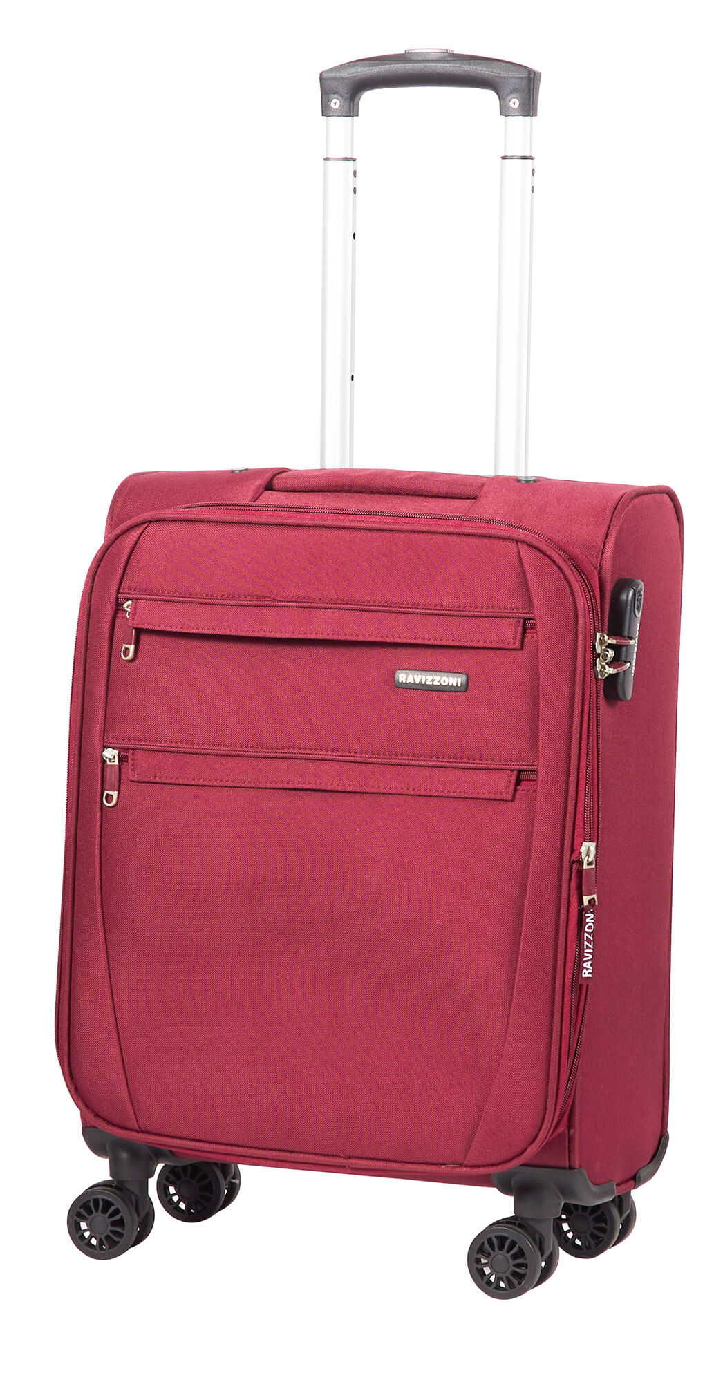 Trolley Valigia Bagaglio a Mano Morbida in Poliestere 4 Ruote  Ravizzoni Galaxy Bordeaux