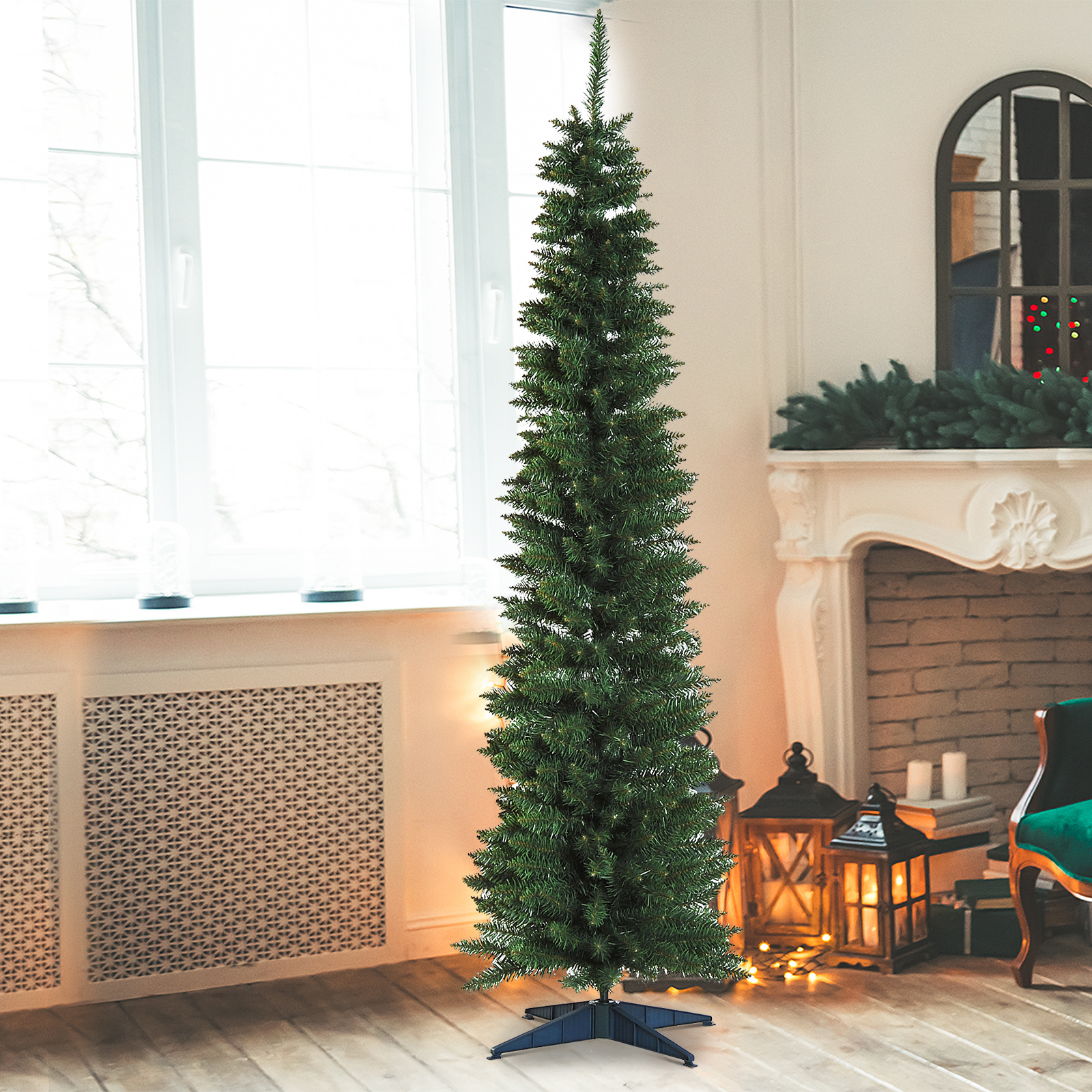 Albero di Natale Artificiale 180 cm 390 Rami Folti Verde 